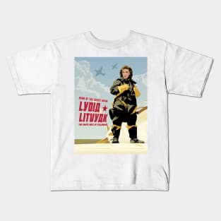 Lydia Litvyak Russian Fighter Pilot Kids T-Shirt